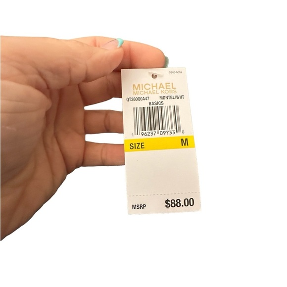 Michael Kors Blue Short Sleeve Side Ruched Bodycon Dress Size M NWT - Picture 6 of 6